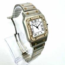 Thumbnail von Cartier Santos Galbée 29mm Quartz 2 Tone 0.85TCW Diamond Watch </h1>