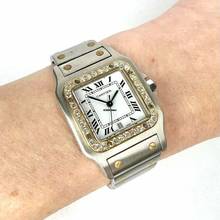 Thumbnail von Cartier Santos Galbée 29mm Quartz 2 Tone 0.85TCW Diamond Watch </h1>