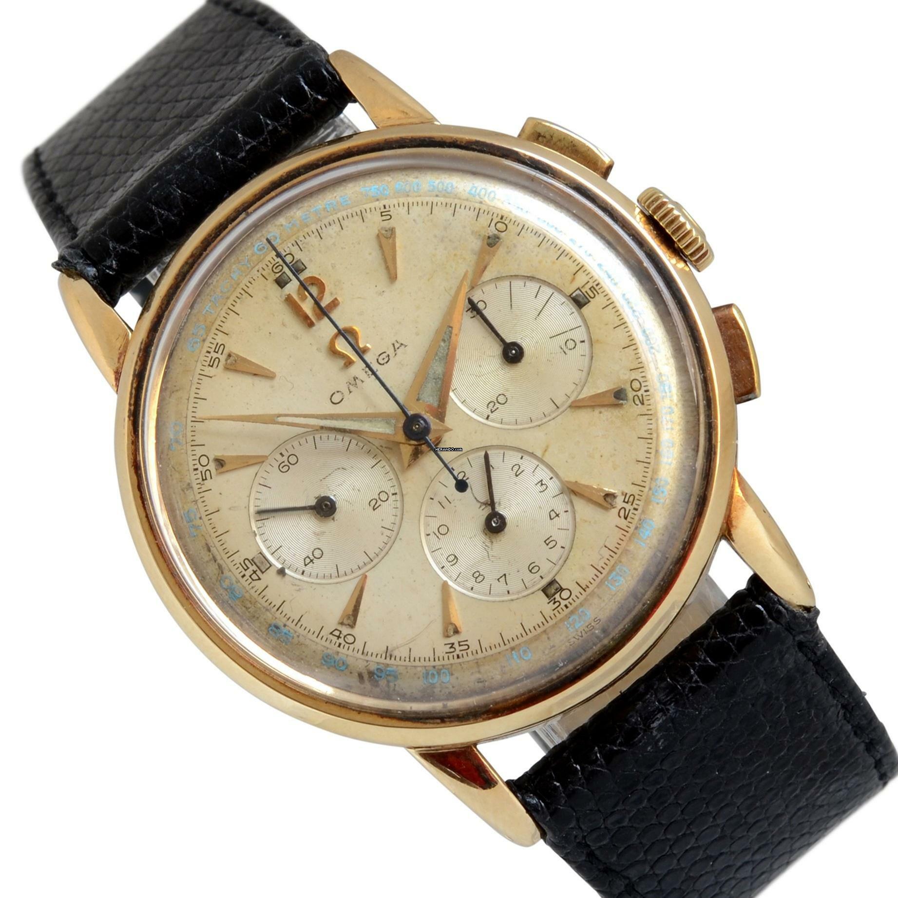 Omega Speedmaster Chronograph 2439 Pre-Speedmaster yellow gold 14KT 1950’s </h1>