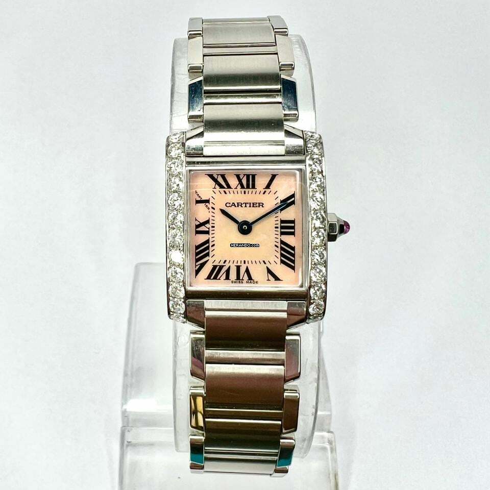 Cartier Tank Française Quartz 20mm Steel 0.80TCW DIAMOND Watch </h1>