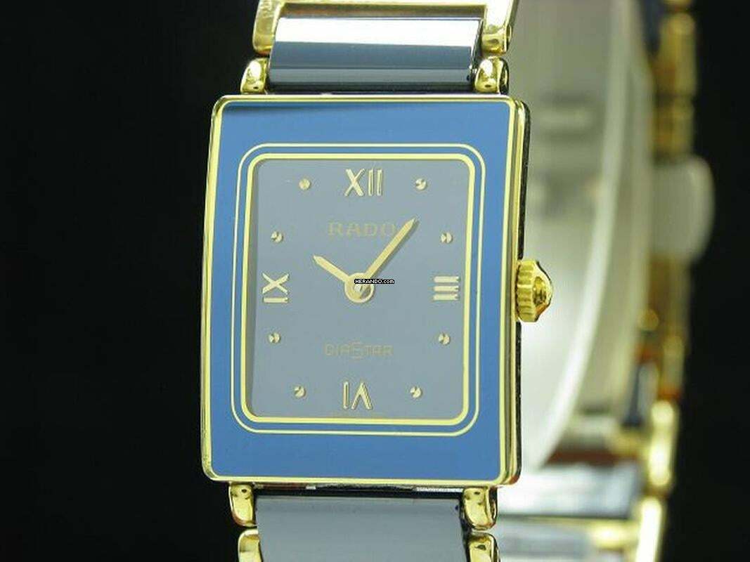 Rado Diastar Keramik / Gold Mantel Damenuhr / Ref 153.0283.3 </h1>