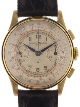  Baume & Mercier Gents manual wind Wristwatch Chronograph 17 Rubis Antimagnetic  