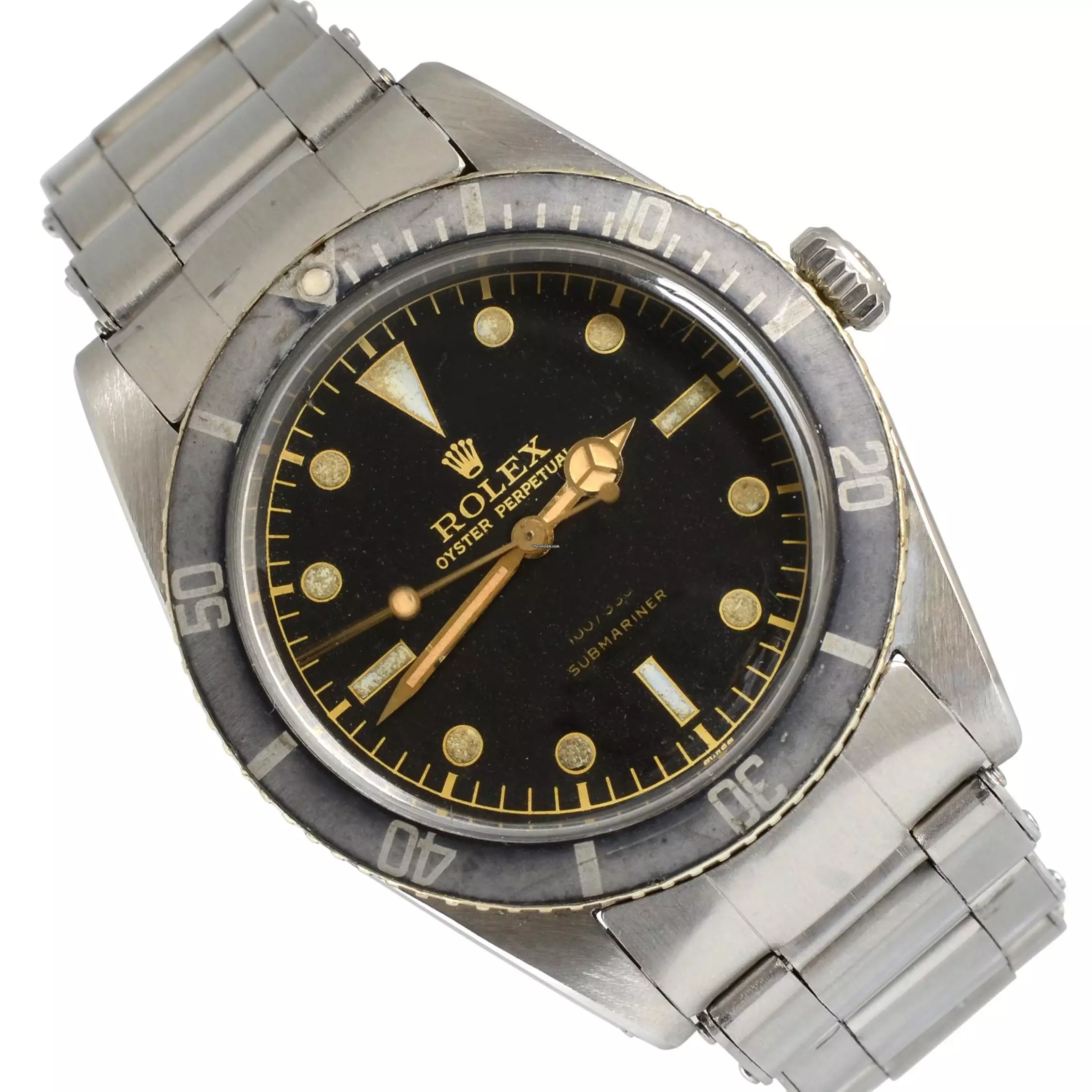 Rolex Submariner (No Date) 6536-1 “James Bond” tropical gilt dial Full Set 1958’s </h1>