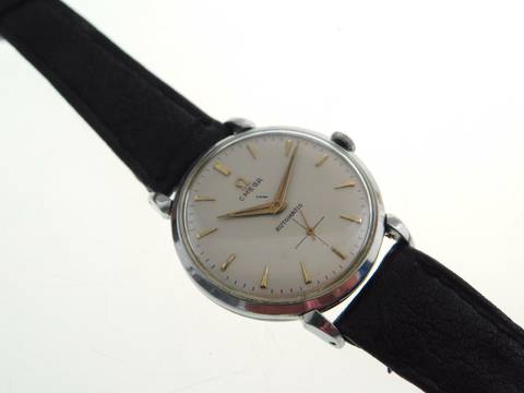  Omega Bumper Vintage Edelstahl Handaufzug 34 mm Bumper Cal 344 von 1952 Rarität kleine Sekunde </h1> 