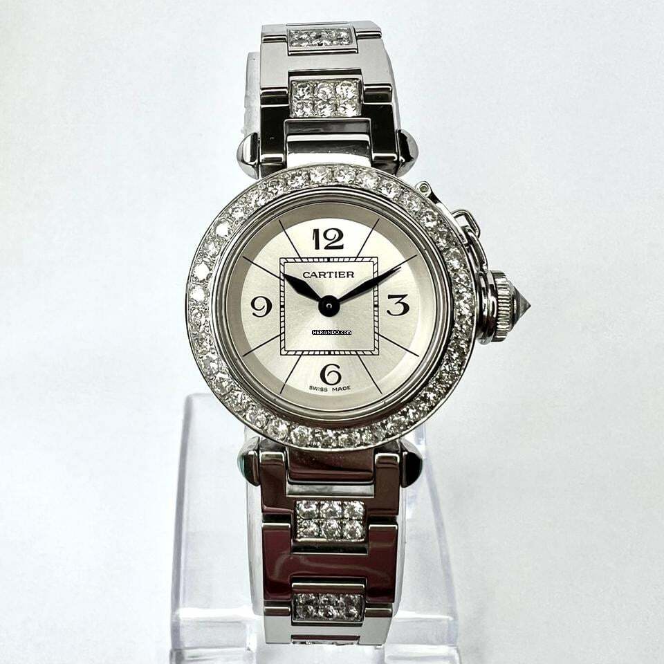 Cartier Pasha Quartz 26mm Steel 2.3TCW DIAMOND Watch </h1>