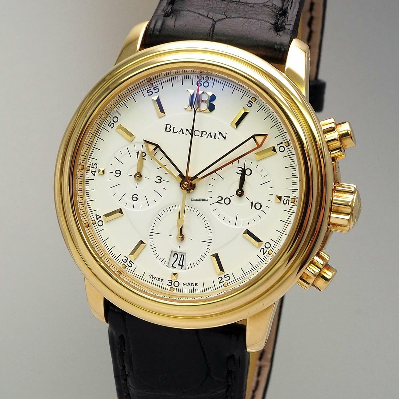 Blancpain Léman Chronograph 2185 Gold 18k/750 Box+docs