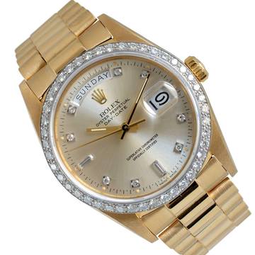  Rolex Day-Date 36 18048 President Factory Silver diamonds dial Full Set 1980’s </h1> 