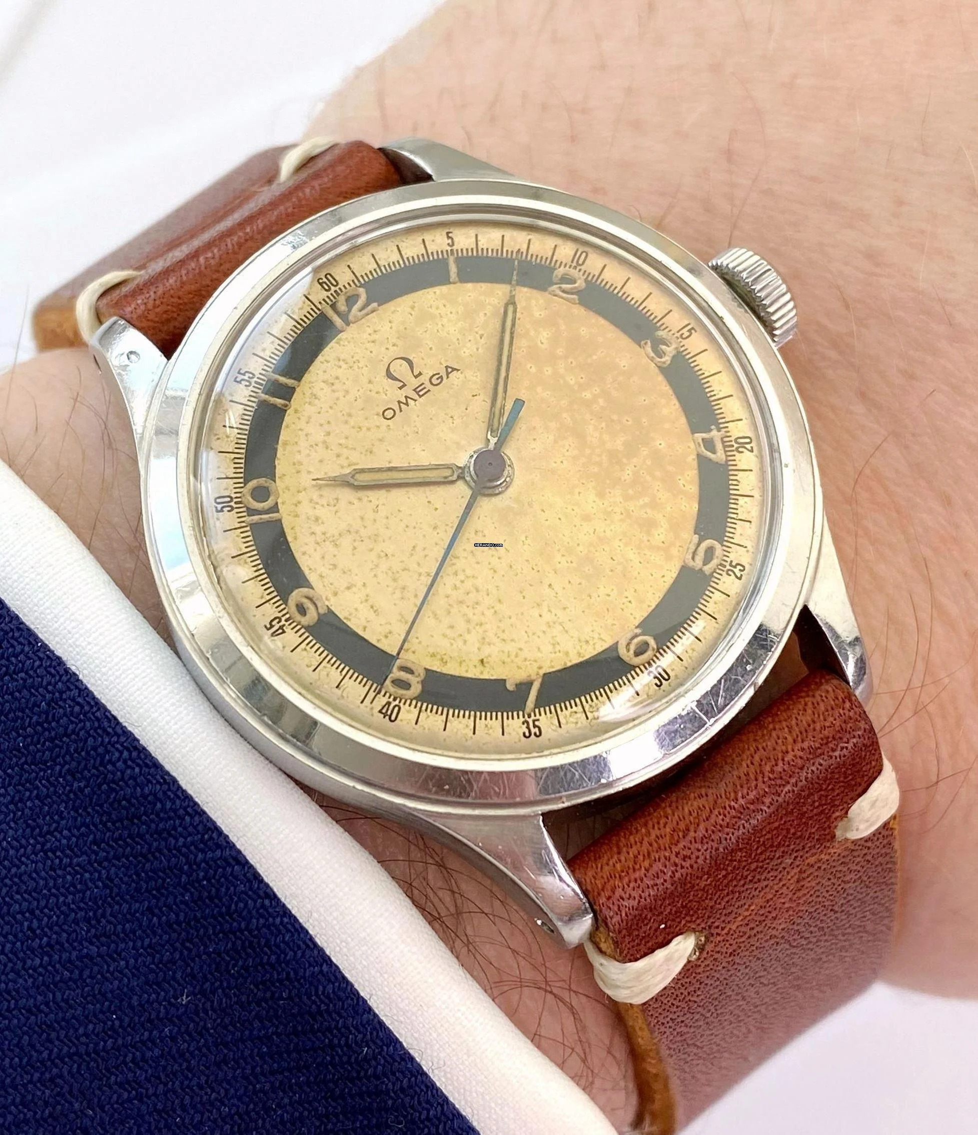 Omega Classic 35mm Vintage ref 2179 Two Tone Bullseye dial Serviced 2179