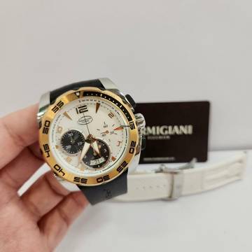  Parmigiani Fleurier Pershing Ouro Rosé & Madrepérola & Aço 45mm Automático Completo 