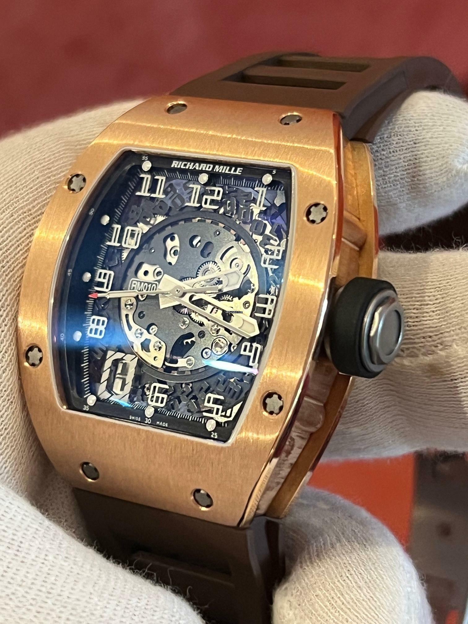 Richard Mille RM 010 Rosegold-mit original Box +Zertifikat of Authenticity Papieren RM Boutique München Skeleton Dial ! New Service !!!!!!-like NEW