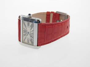 Thumbnail von Cartier Tank Divan XL Edelstahl mit original Krokoband im Top Zustand </h1>