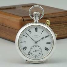 Thumbnail von Uhrenfabrik Union Glashütte in Sachsen Deutsche Marine Beobeachtungsuhr B-Uhr Silber Holz Etui 59mm ca. 1920