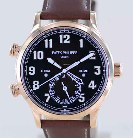  Patek Philippe Calatrava Pilot Travel Time 18K Roségold Cal 324 brown Dial Luxusuhr B+P </h1> 