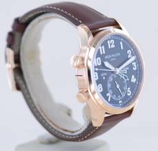 Thumbnail von Patek Philippe Calatrava Pilot Travel Time 18K Roségold Cal 324 brown Dial Luxusuhr B+P </h1>