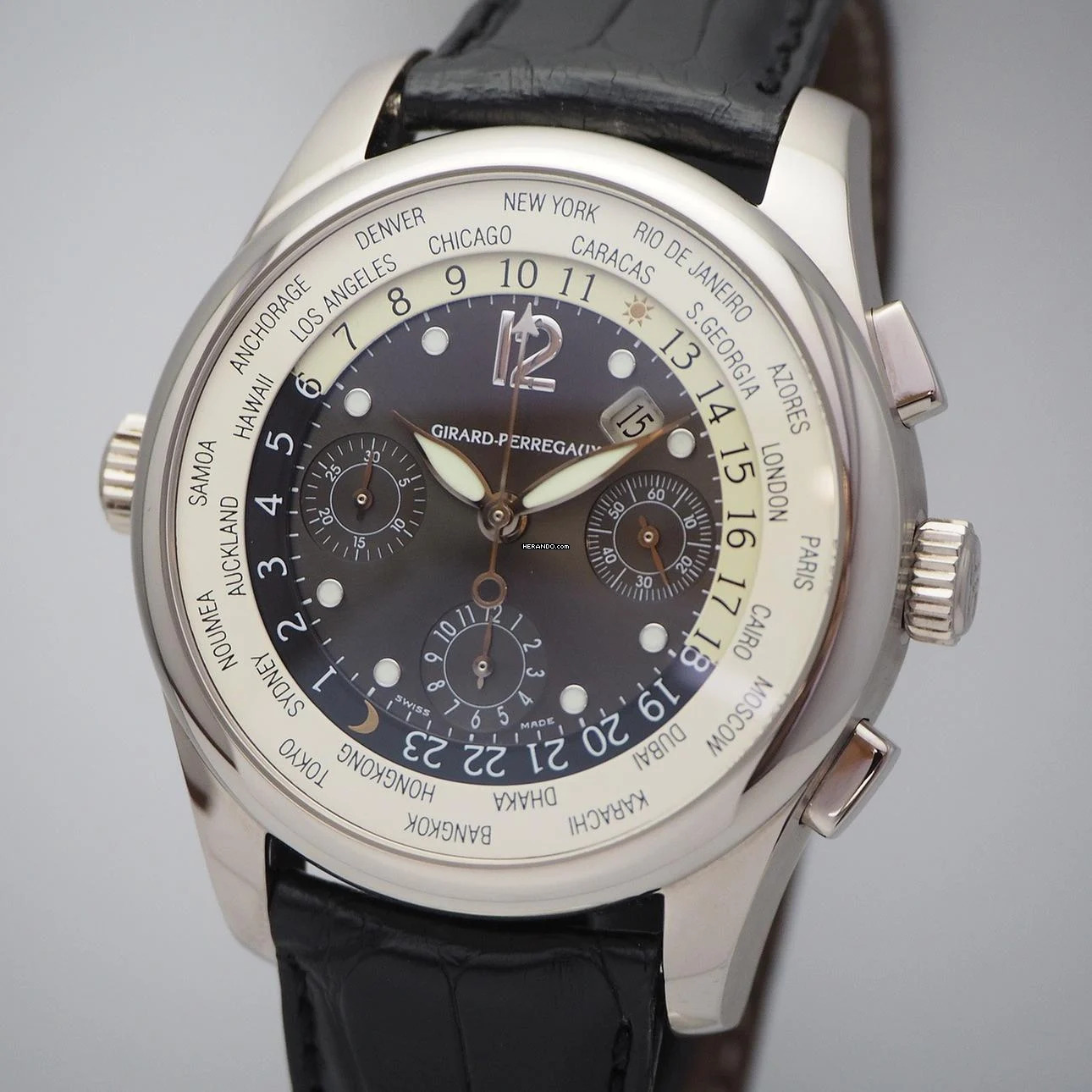 Girard Perregaux WW.TC World Time Chronograph WG18k/750 Box+Papiere </h1>