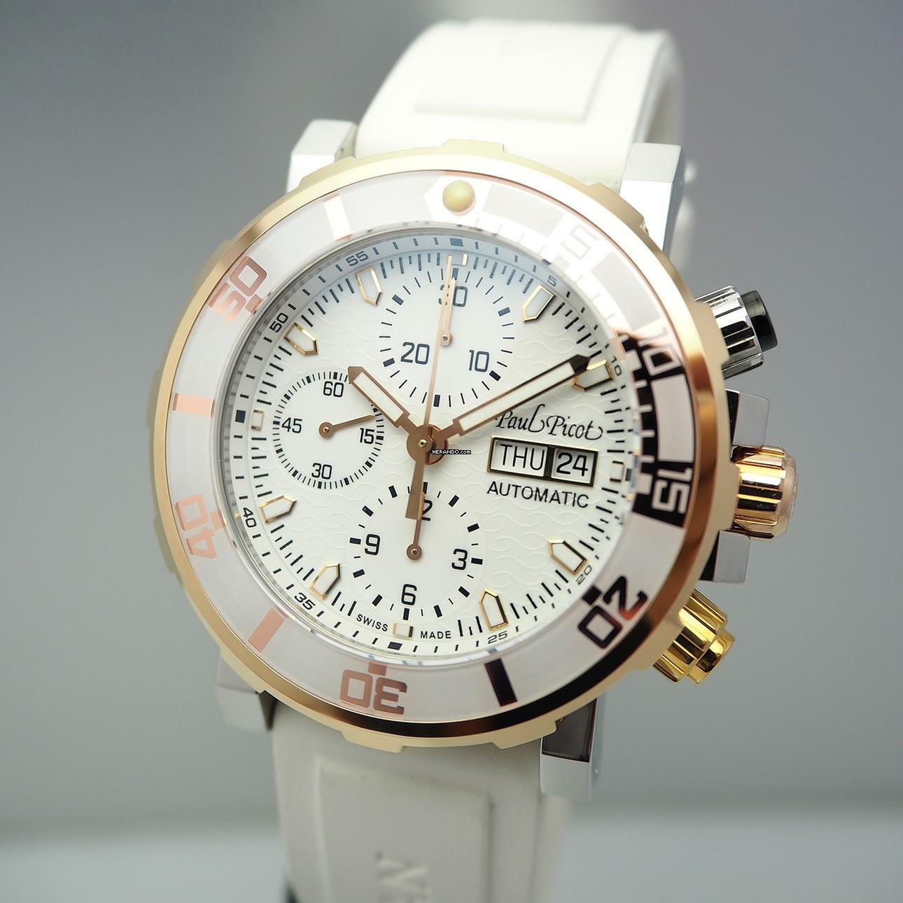 Paul Picot Yachtman III Chronograph - Stahl Gold Box+Papiere NEU </h1>