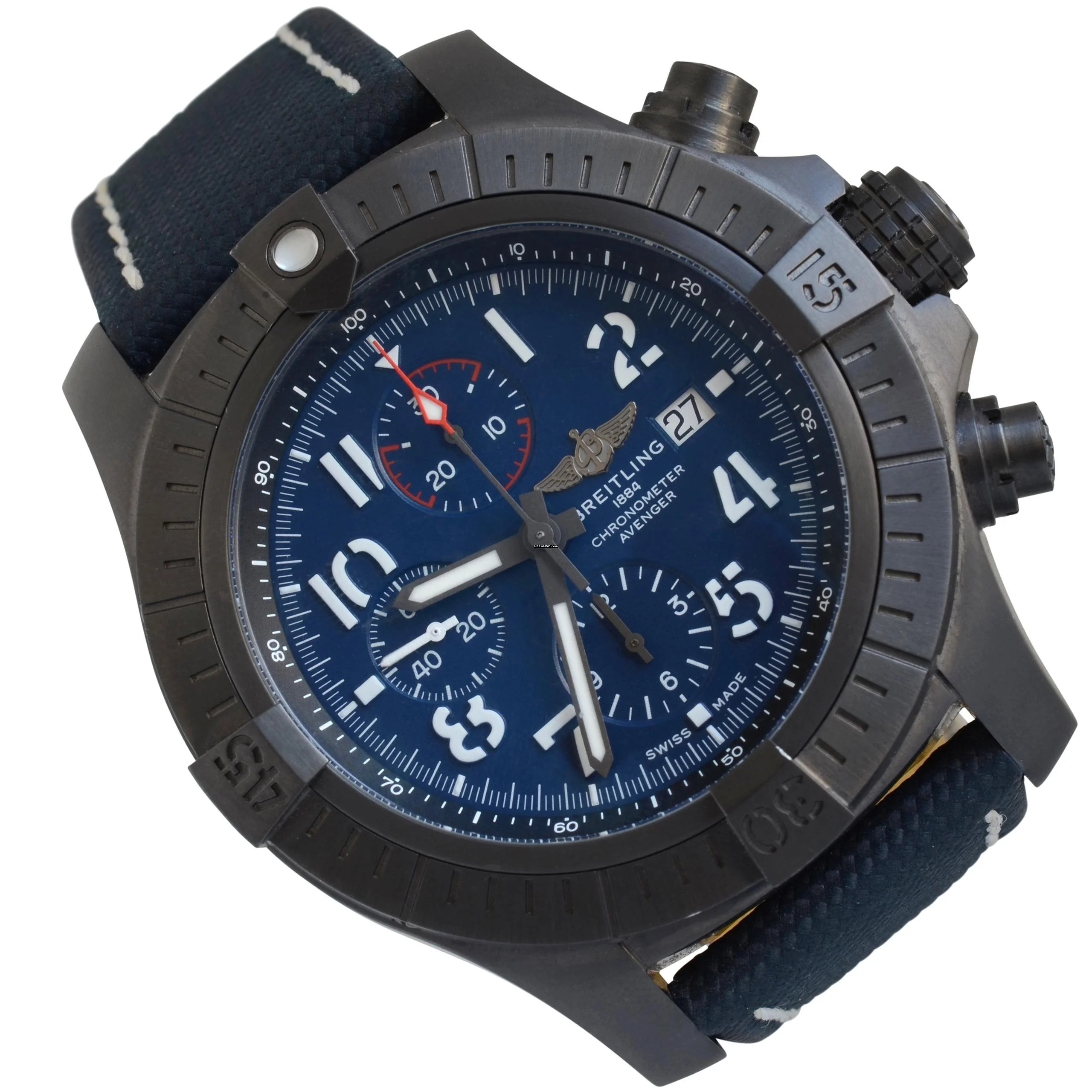 Breitling Super Avenger 48 Night Mission Chronograph blue dial Full Set 2020’s </h1>