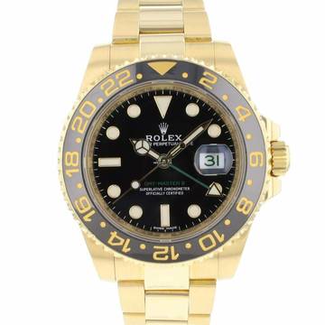  Rolex GMT-Master II Yellow Gold Black Dial 116718LN </h1> 