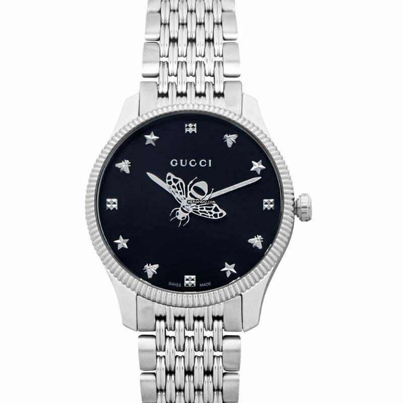 Gucci G-Timeless YA1264154 - G-Timeless Quartz Black Dial Bee Motif Unisex Watch </h1>