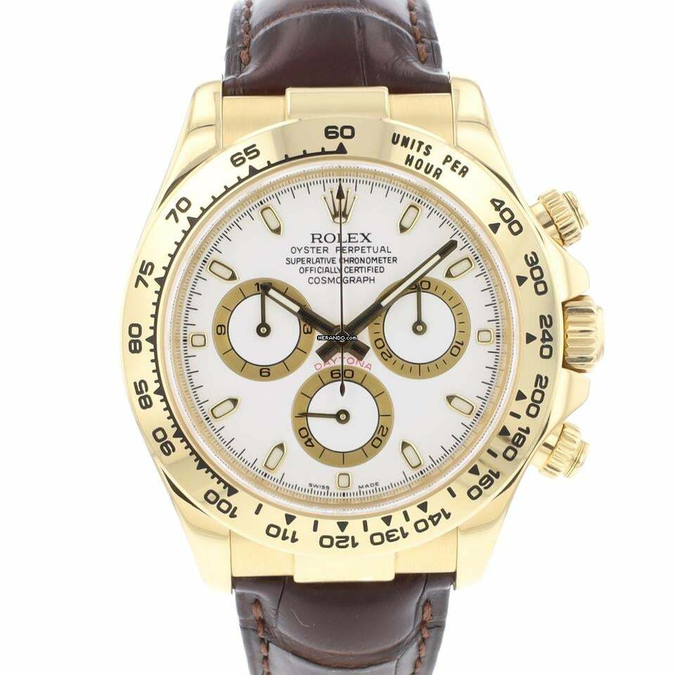 Rolex Daytona Yellow Gold White Dial </h1>