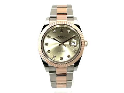  Rolex Datejust 41 Edelstahl Everose-Gold Ref. 126331 Sundust Diamant </h1> 