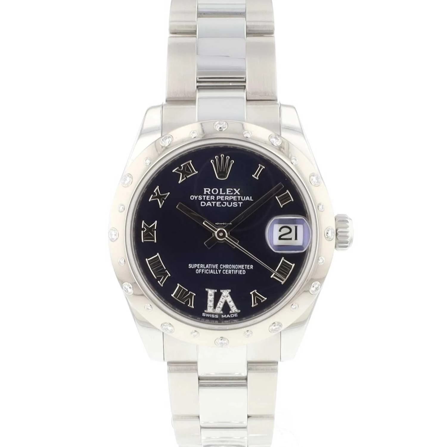 Rolex Datejust 31 Oyster Purple Dial Diamonds </h1>