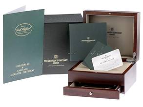 Thumbnail von Frederique Constant Classics Mondphase Stahl Quarz Armband Krokoleder 37mm Ref.FC-206B3S6 Full Set Neu