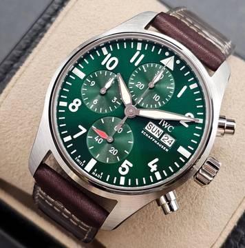  IWC Fliegeruhr Chronograph Pilot Chronograph 41mm IW388103 Green Dial Unworn/New Condition Full Set 1-2026 