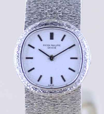  Patek Philippe Lady 18K whitegold guilloche Dial Case Dresswatch Milanaise super rar </h1> 