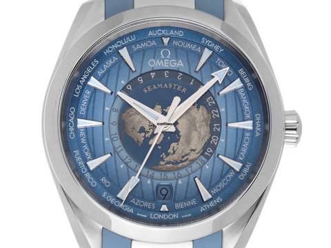  Omega Seamaster Aqua Terra Worldtimer 150m GMT Woldtimer Ref.220.12.43.22.03.002 2024 Full Set Ungetragen 