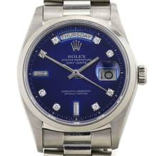 Thumbnail von Rolex Day-Date Blue Big Diamond Dial Platin Rare Reference Ref.18026 </h1>