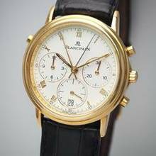 Thumbnail von Blancpain Villeret Rattrapante Chronograph 1186 Gold 18k/750 Box+Docs </h1>