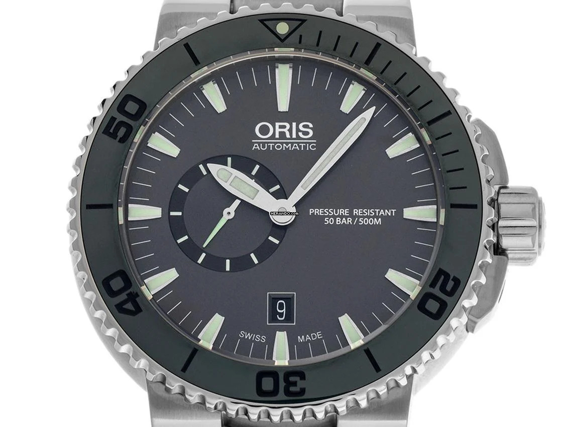 Oris Aquis Small Second Date Ref.01 743 7673 415-07 8 26 01PEB 2014 wie Neu Vintage