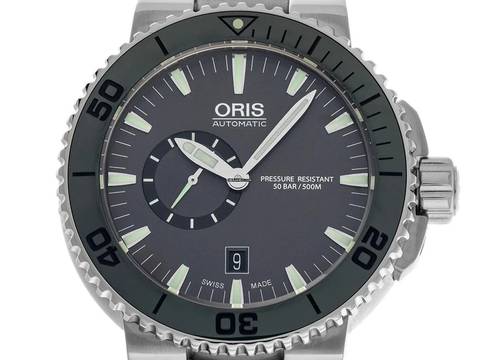  Oris Aquis Small Second Date Ref.01 743 7673 415-07 8 26 01PEB 2014 wie Neu Vintage  