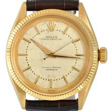 Thumbnail von Rolex Oyster Perpetual 34 6285 Chronometer Ivory dial gold 18KT 1954’s </h1>