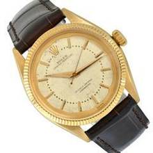 Thumbnail von Rolex Oyster Perpetual 34 6285 Chronometer Ivory dial gold 18KT 1954’s </h1>