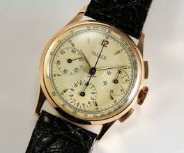 Thumbnail von Jaeger-LeCoultre Vintage Chronograph Tri-Compax 18K Rose Gold Vintage </h1>