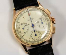 Thumbnail von Jaeger-LeCoultre Vintage Chronograph Tri-Compax 18K Rose Gold Vintage </h1>