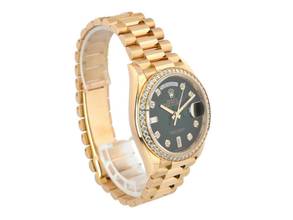 Thumbnail von Rolex Day-Date 36 Gelbgold Ref. 128348RBR Grün ombré Diamant </h1>