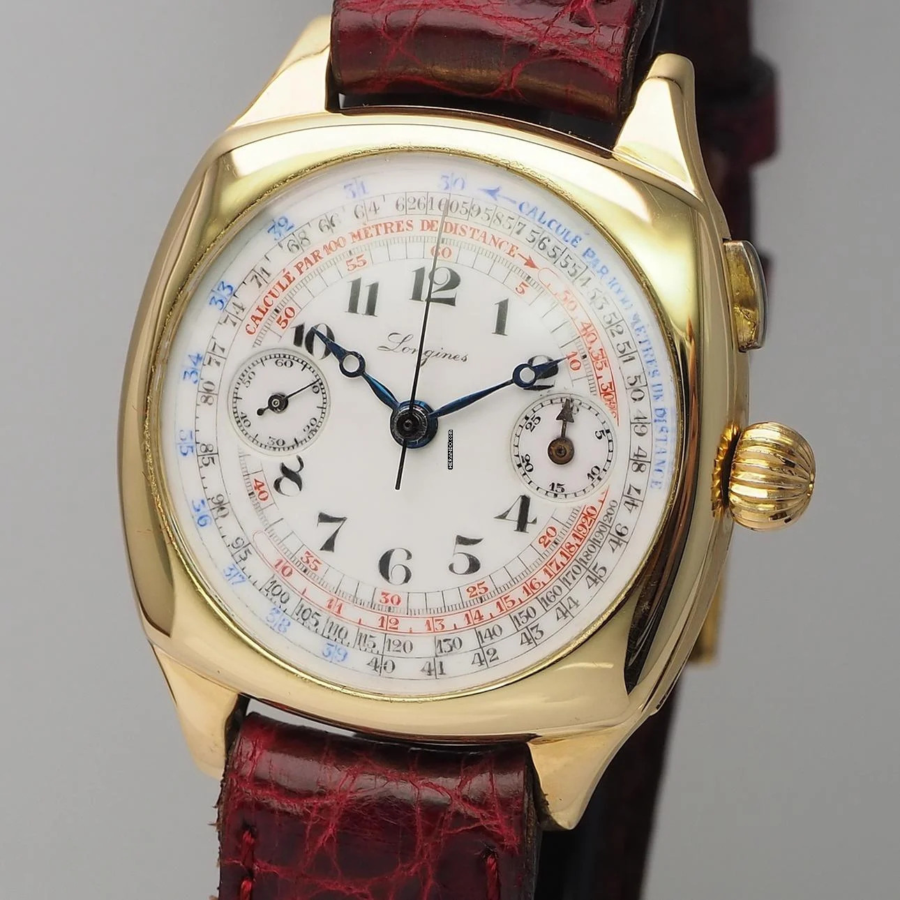 Longines vintage Chronograph 13.33 / 1935 Gold 18k/750 Serviced+ Archiv-Extract ULTRA RARE