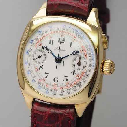  Longines vintage Chronograph 13.33 / 1935 Gold 18k/750 Serviced+ Archiv-Extract ULTRA RARE 