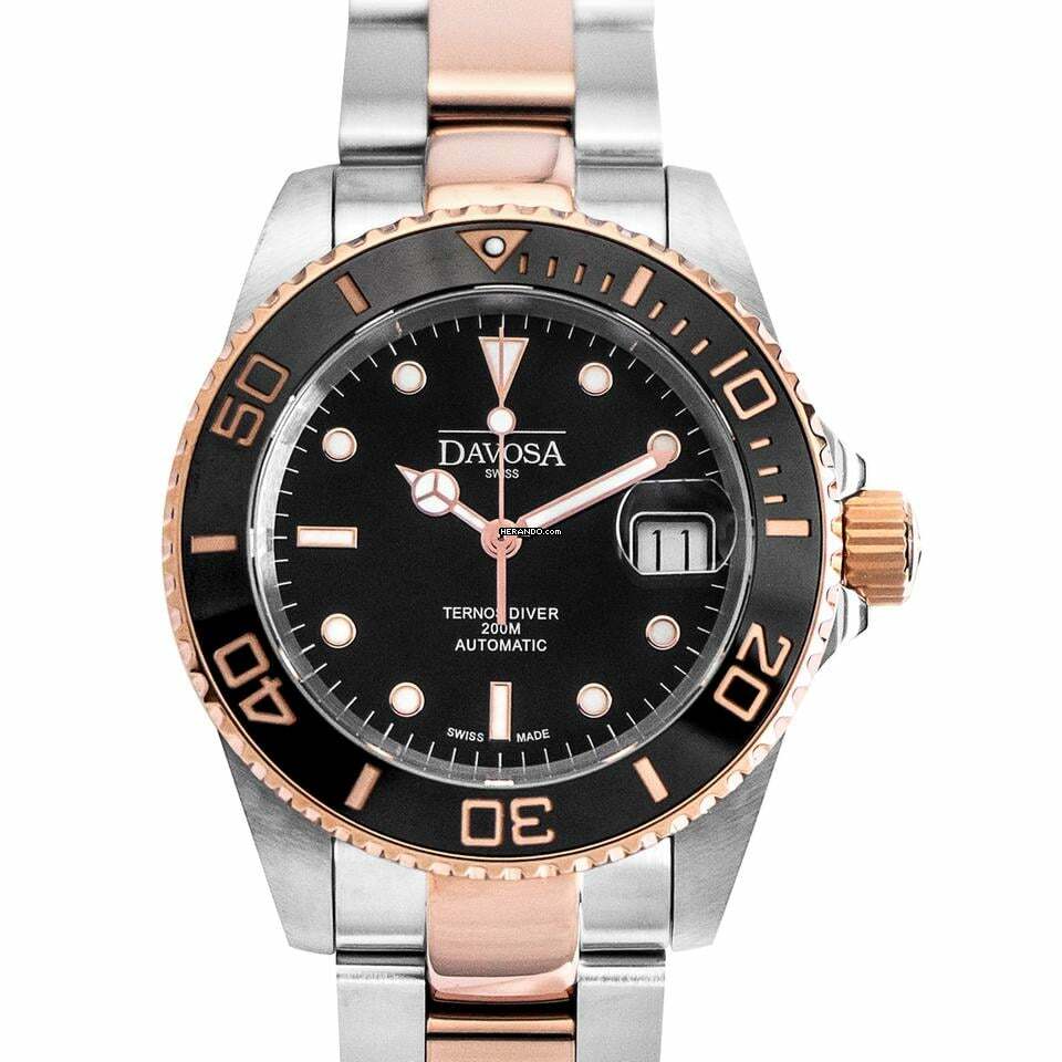Davosa Ternos Automatic 16155565 - Automatic Black Dial Stainless Steel Men's Watch </h1>