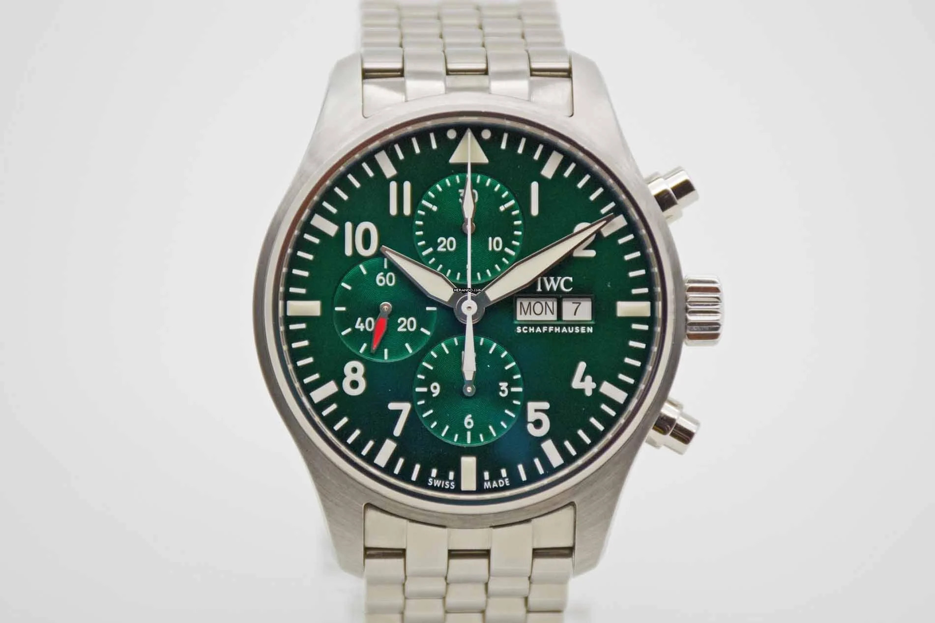IWC Fliegeruhr Chronograph Pilot Chronograph Racing Green Edition mit IWC Edelstahlarmband </h1>