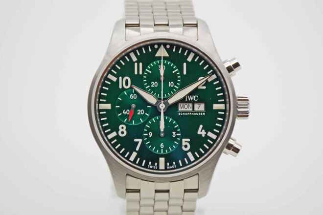  IWC Fliegeruhr Chronograph Pilot Chronograph Racing Green Edition mit IWC Edelstahlarmband </h1> 