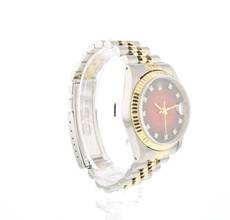 Thumbnail von Rolex Datejust 31 31MM Steel Gold Jubilee Fluted Red Vignette Diamond Dial </h1>