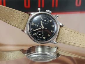 Thumbnail von Omega 33.3 Chronograph Rare Early model Waterproof Black Military Dial 321 </h1>