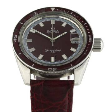  Omega Seamaster 60 Vintage Ref.166.062 Rare Red Big Crown 