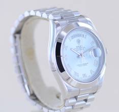 Thumbnail von Rolex Day-Date II Platin PT Polished bezel 41mm Ice blue Luxusuhr Top </h1>