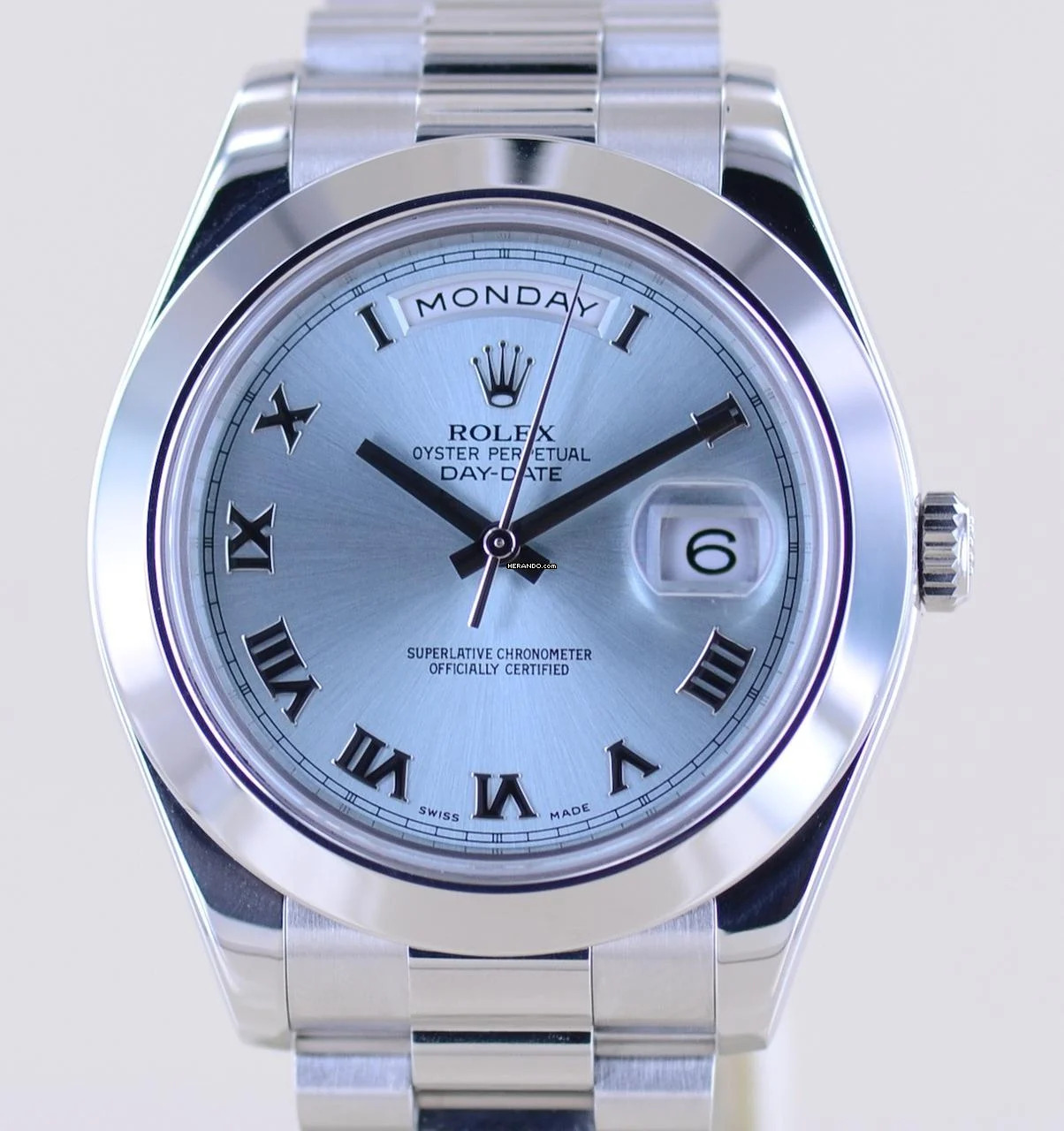 Rolex Day-Date II Platin PT Polished bezel 41mm Ice blue Luxusuhr Top </h1>