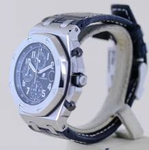 Thumbnail von Audemars Piguet Royal Oak Offshore Chronograph Blue unworn TOP Automatic Glasboden B+P </h1>
